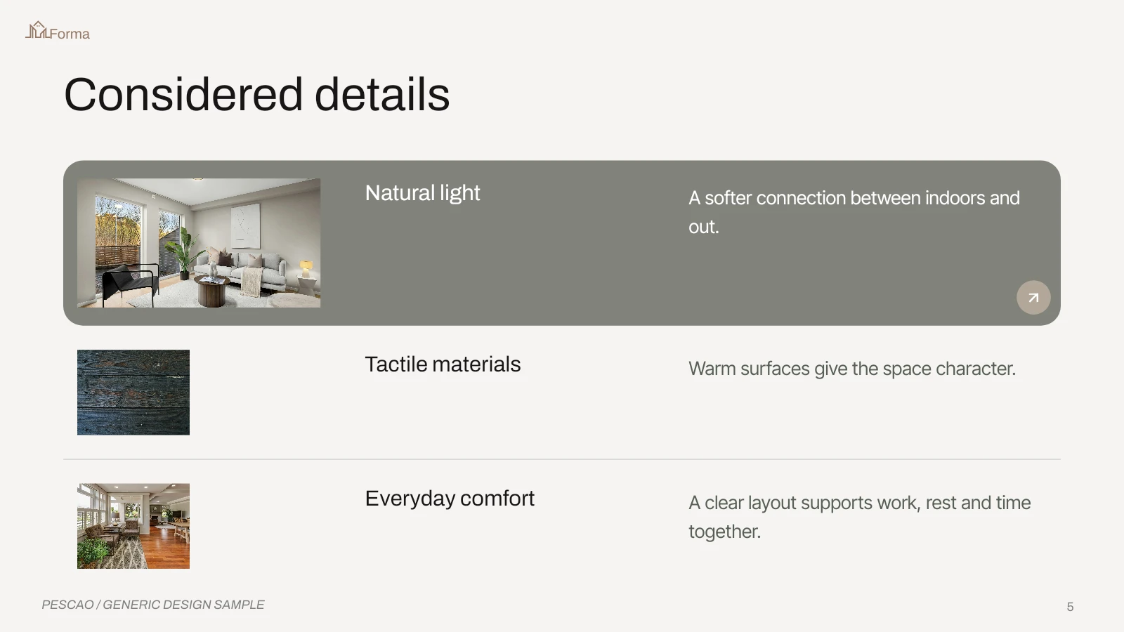 Forma / Considered details