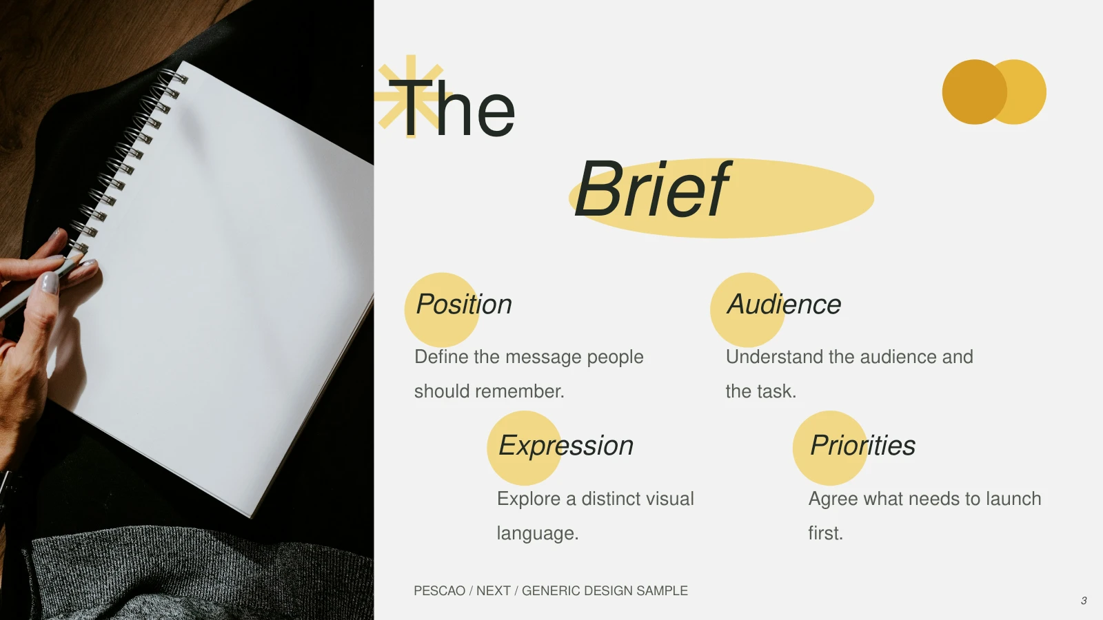 Next / The brief