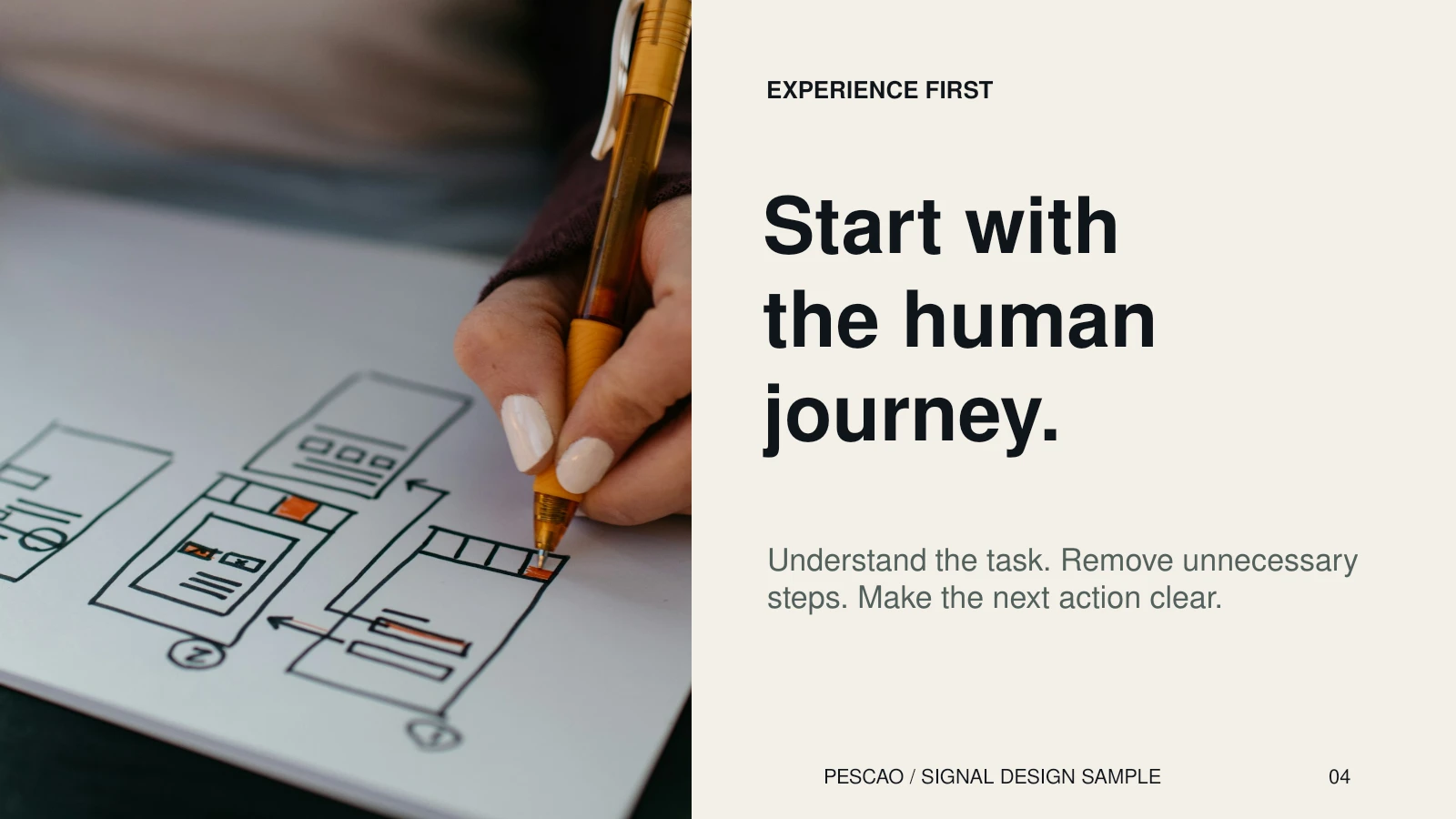 Signal / Start with the human journey.